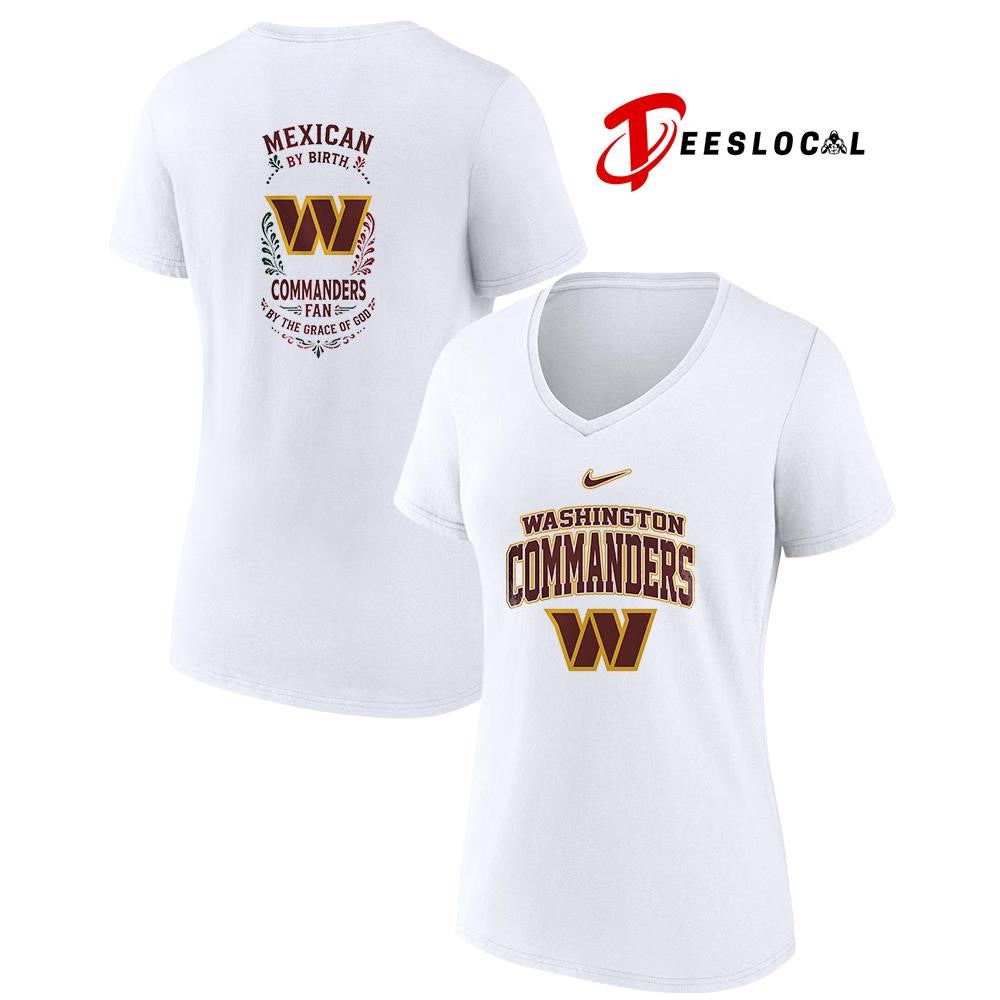 Washington Commanders x Mexican by birth by the grace of God logo shirt