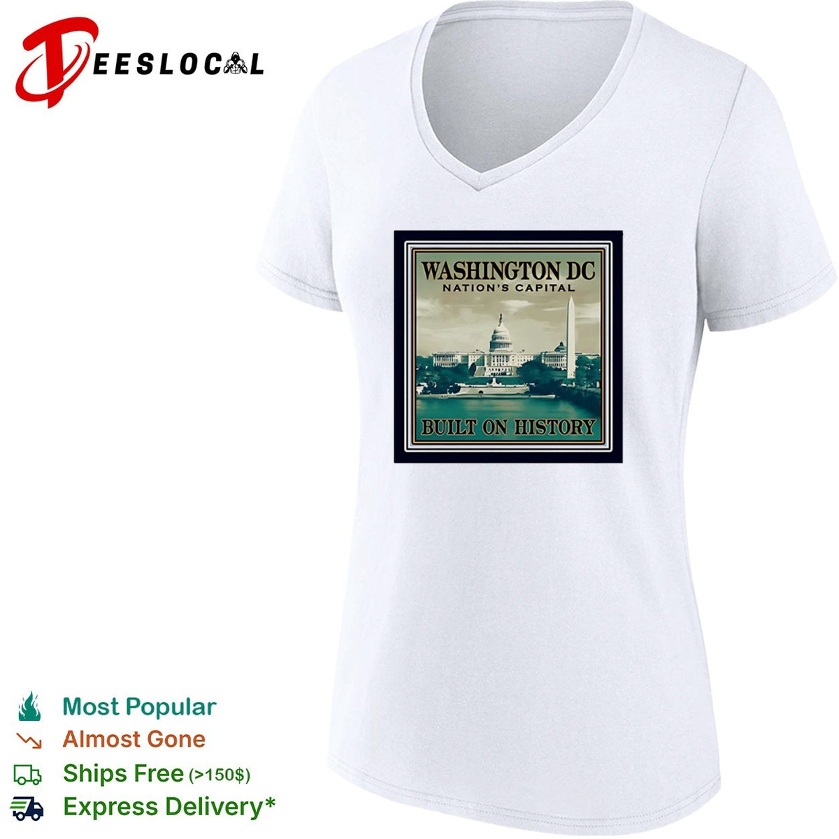 Washington DC Nation’s Capital Built on History United States Capitol Monument shirt