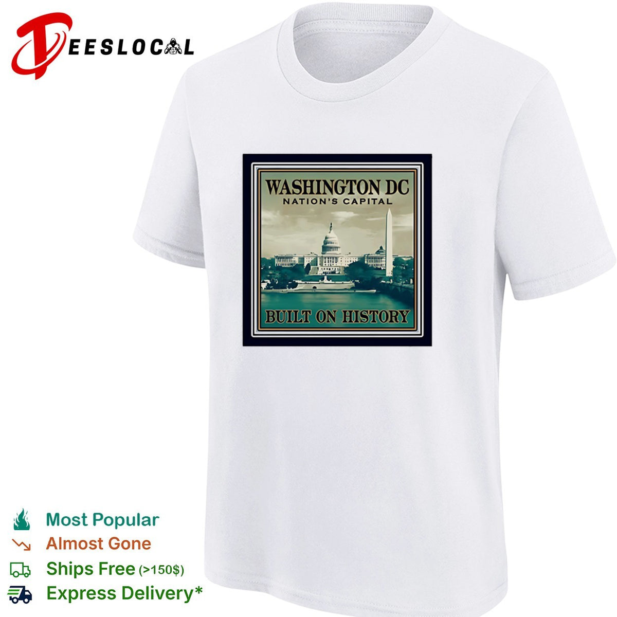 Washington DC Nation’s Capital Built on History United States Capitol Monument shirt