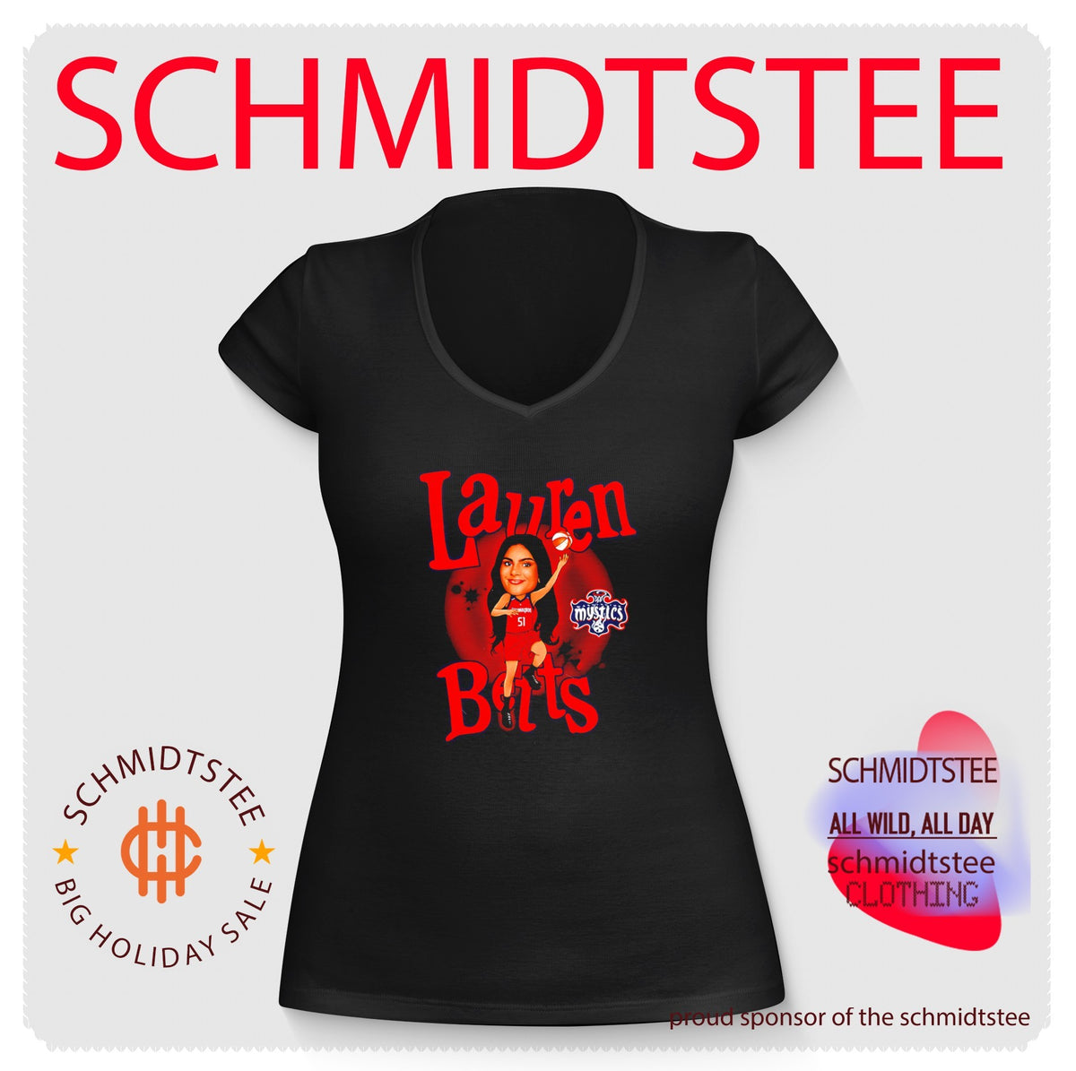 Washington Mystics Lauren Betts Player caricature shirt