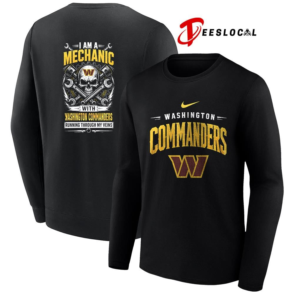 WashingtonCommandersIamamechanicrunningthroughmyveinsskeletonshirt