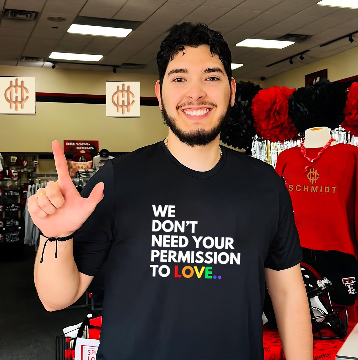 We don’t need your permission to love rainbow text shirt