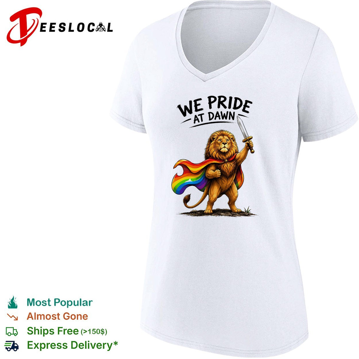 We pride at dawn lion rainbow cape sword LGBTQ pride art shirt