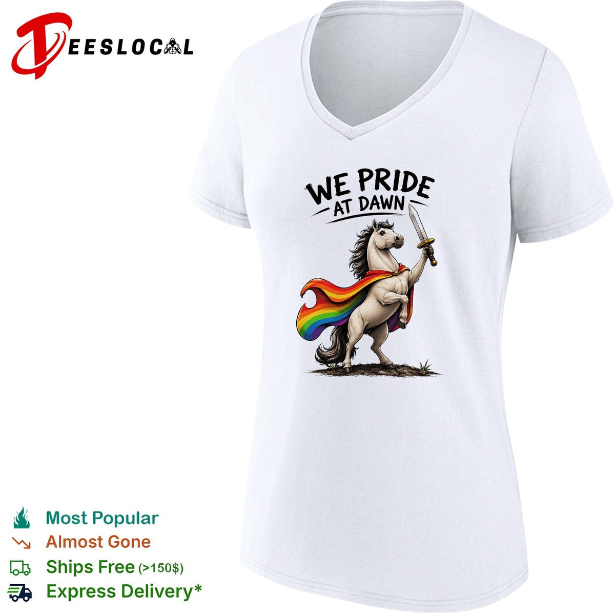 We pride at dawn unicorn rainbow cape sword LGBTQ pride art shirt