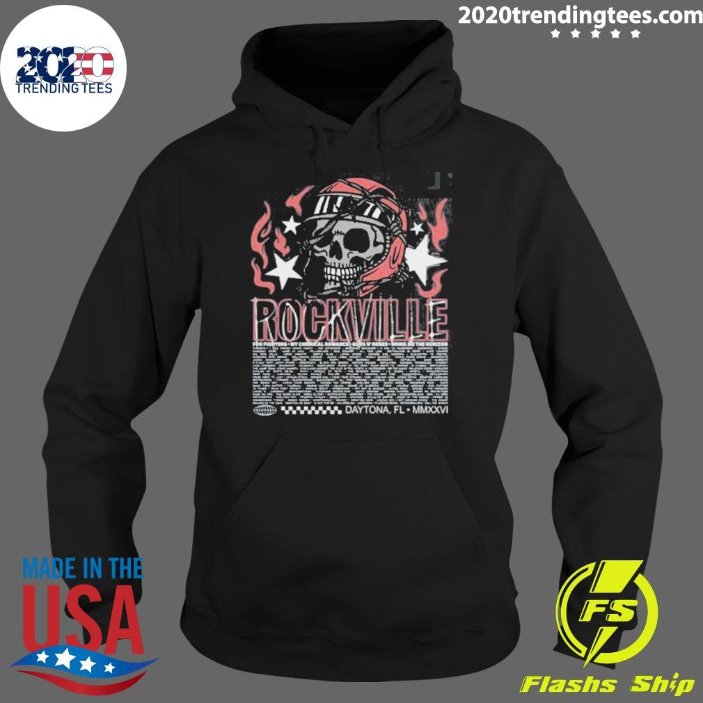 Welcome To Rockville 2026 Daytona Beach Florida Rockville Barbed Helmet Skull Lineup Shirt