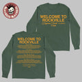 Welcome To Rockville 2026 Festival Merch Daytona Beach Florida Clean Script Green Long Sleeve Tee