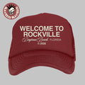 Welcome To Rockville 2026 Festival Merch Daytona Beach Florida From May 7 To 10 2026 Clean Script Red Trucker Hat