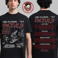 Welcome To Rockville 2026 Festival Merch Daytona Beach Florida Rockville Doodle Skating Skeleton With Lineup T-Shirt