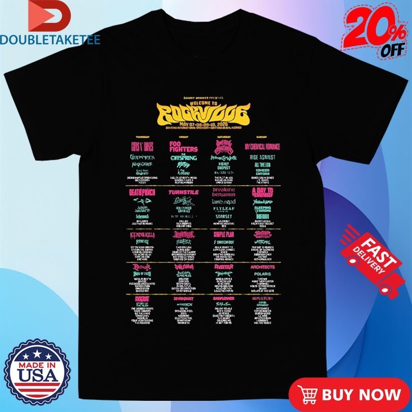 Welcome To Rockville In Daytona Beach Florida Full Lineup At Daytona International Speedway From May 7 To 10 2026 Shirts