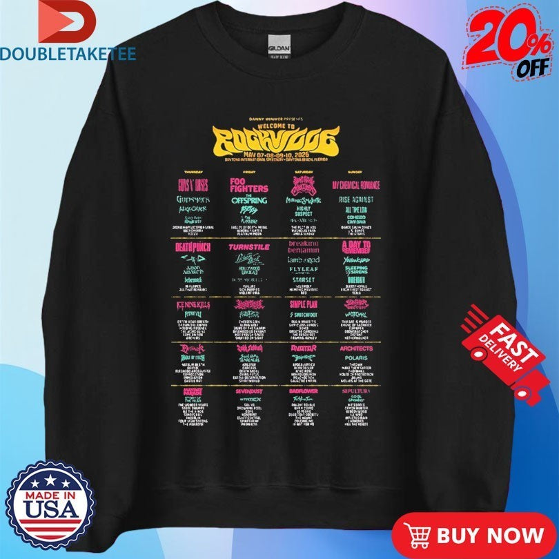 Welcome To Rockville In Daytona Beach Florida Full Lineup At Daytona International Speedway From May 7 To 10 2026 Shirts