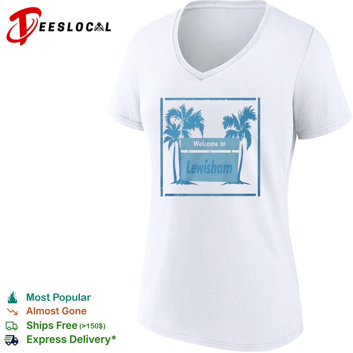 Welcome to Lewisham Tropical Palm Tree Coastal Location Beach City Summer shirt