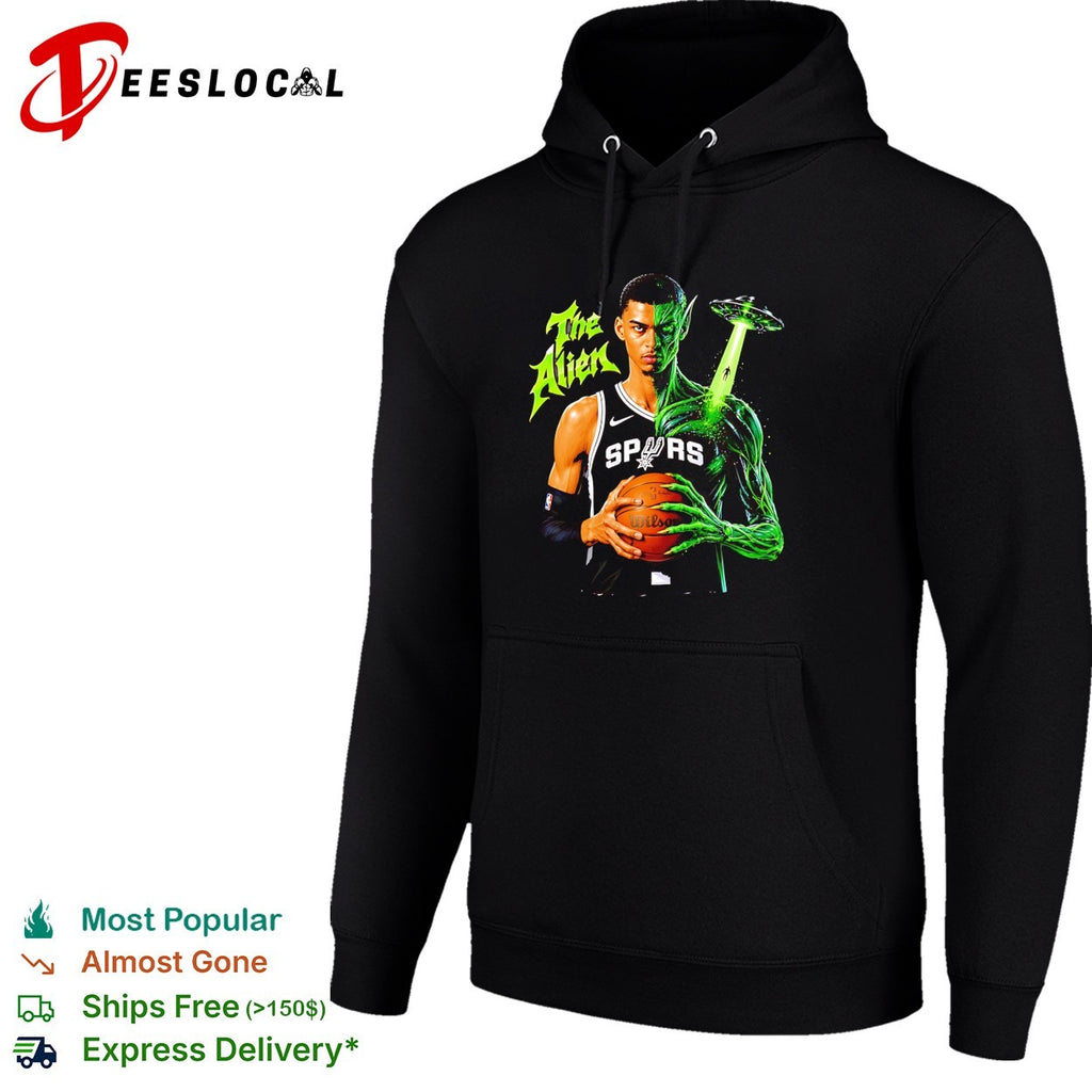 Wembanyama San Antonio Spurs The Alien half human half alien UFO shirt