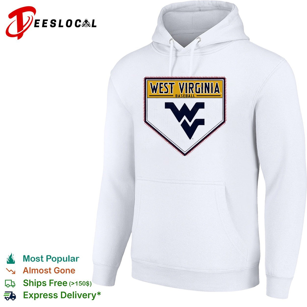 West Virginia Baseball Mountaineers Home Plate Logo shirt
