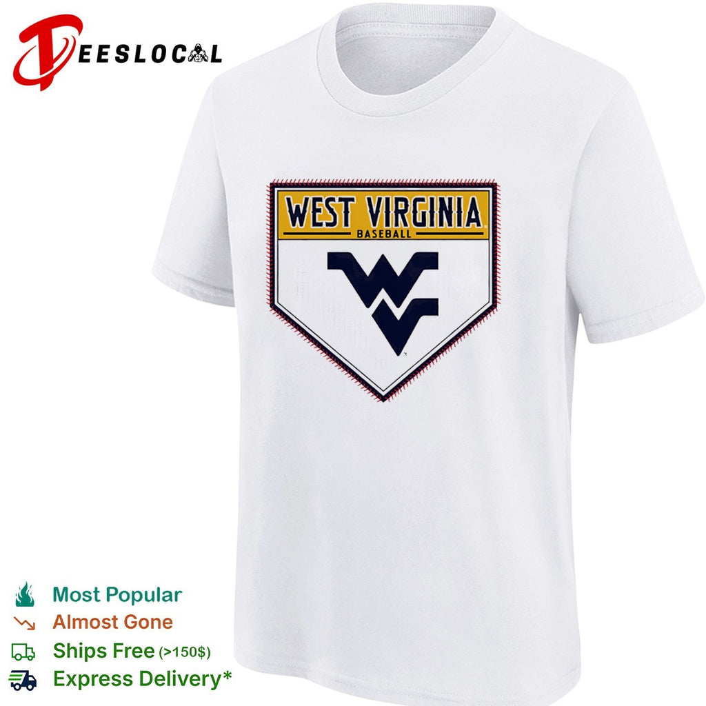 West Virginia Baseball Mountaineers Home Plate Logo shirt