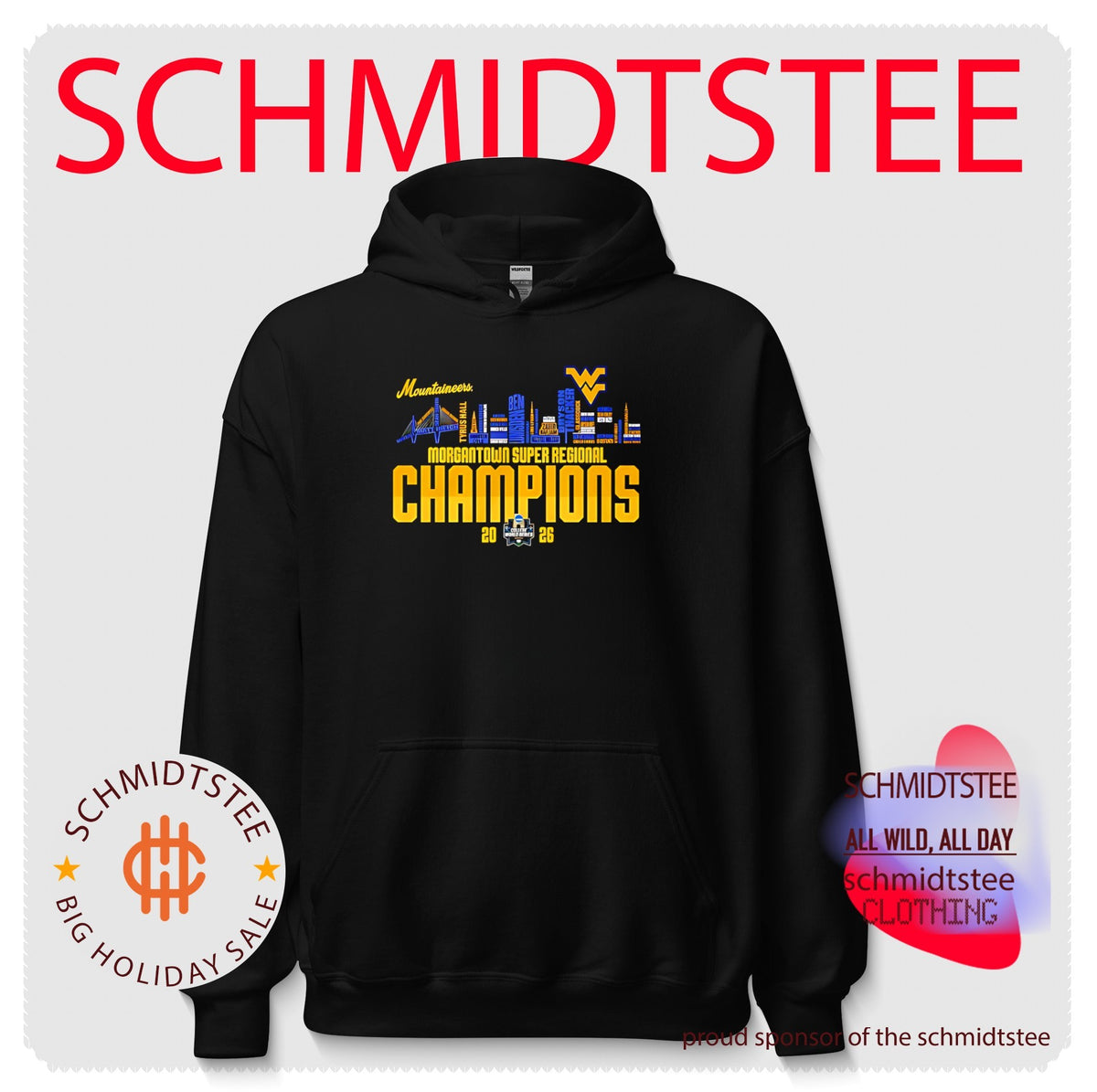 West Virginia Mountaineers 2026 Morgantown Super Regional Championship skyline shirt