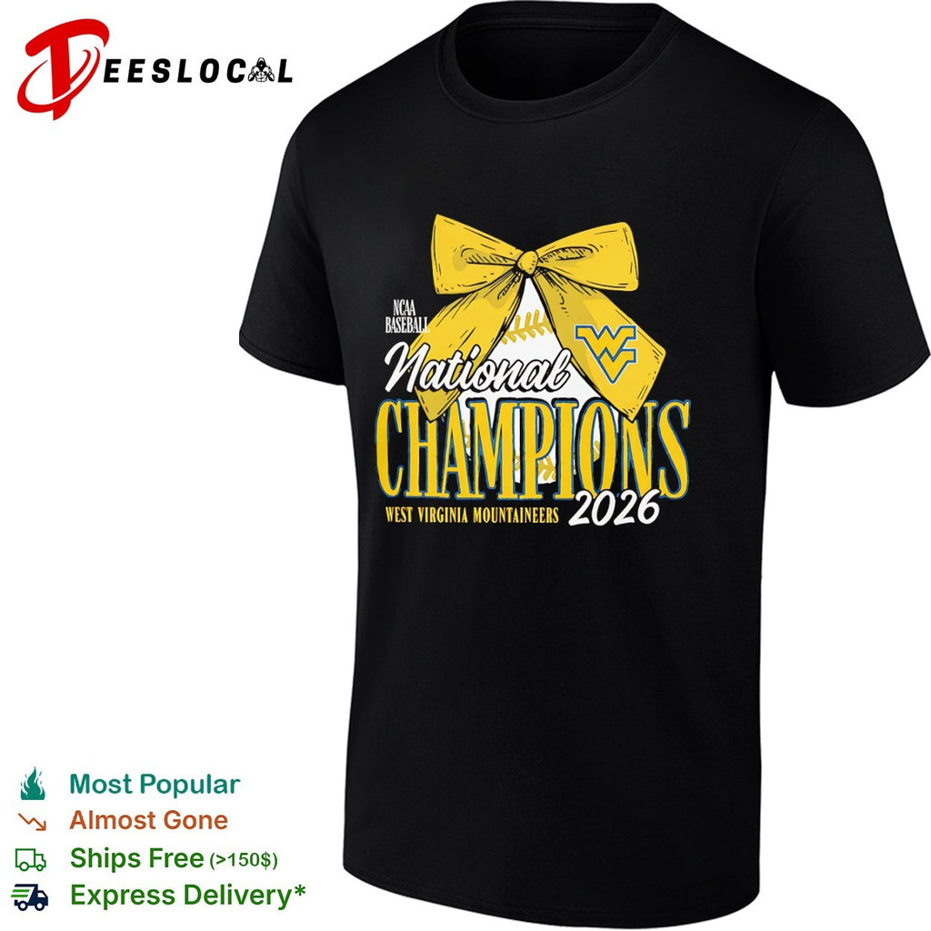West Virginia Mountaineers 2026 NCAA Baseball National Champions bow softball shirt