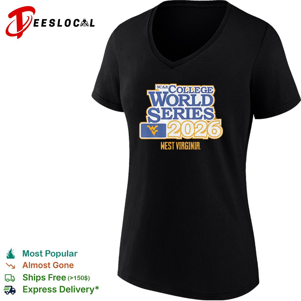 West Virginia Mountaineers Baseball 2026 NCAA College World Series shirt