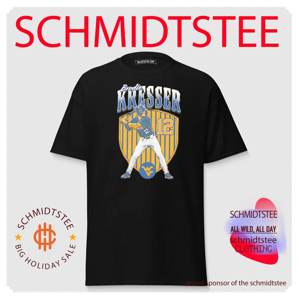 West Virginia Mountaineers Brodie Kresser posing vintage shirt
