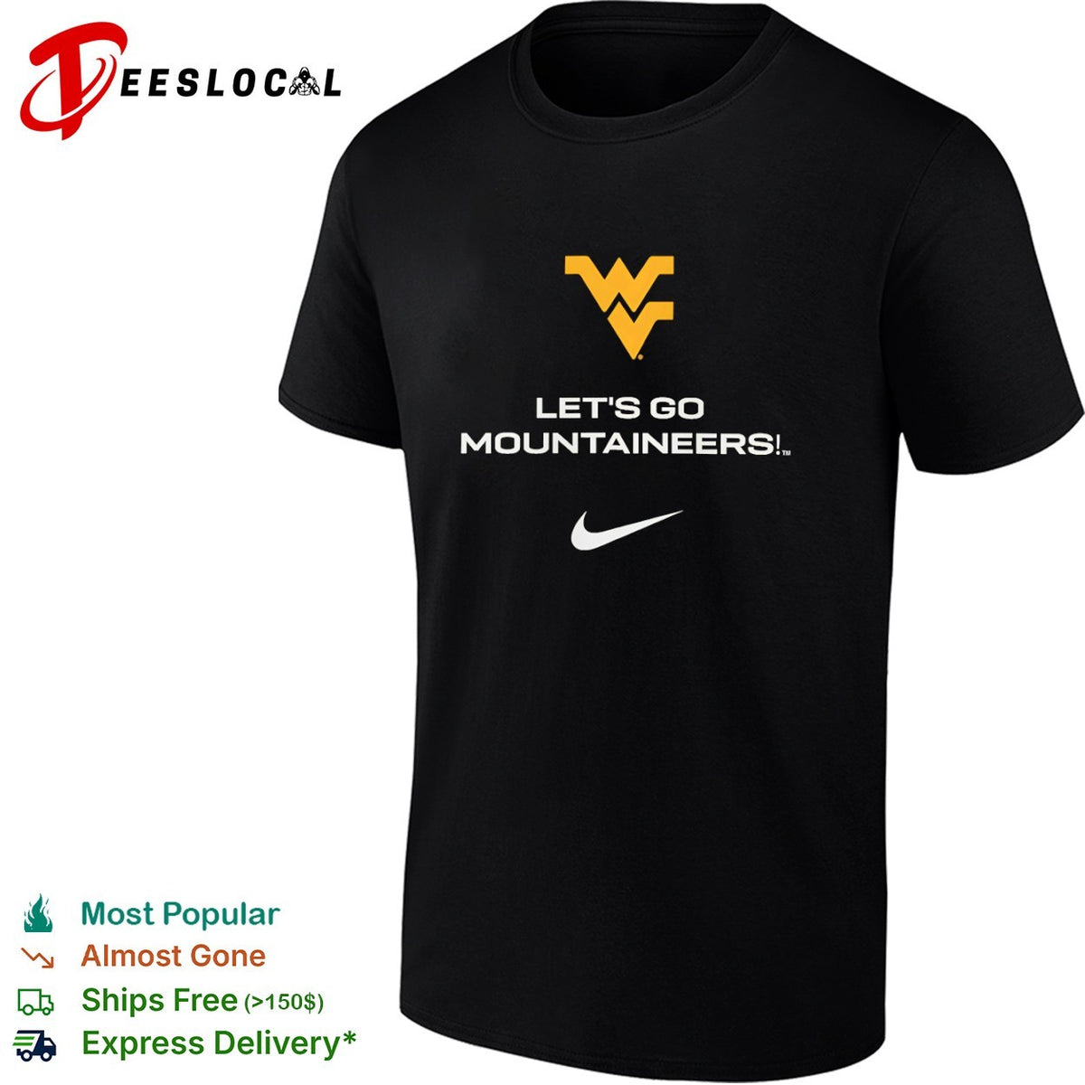 West Virginia Mountaineers Let’s Go Mountaineers Logo Collegiate Team shirt