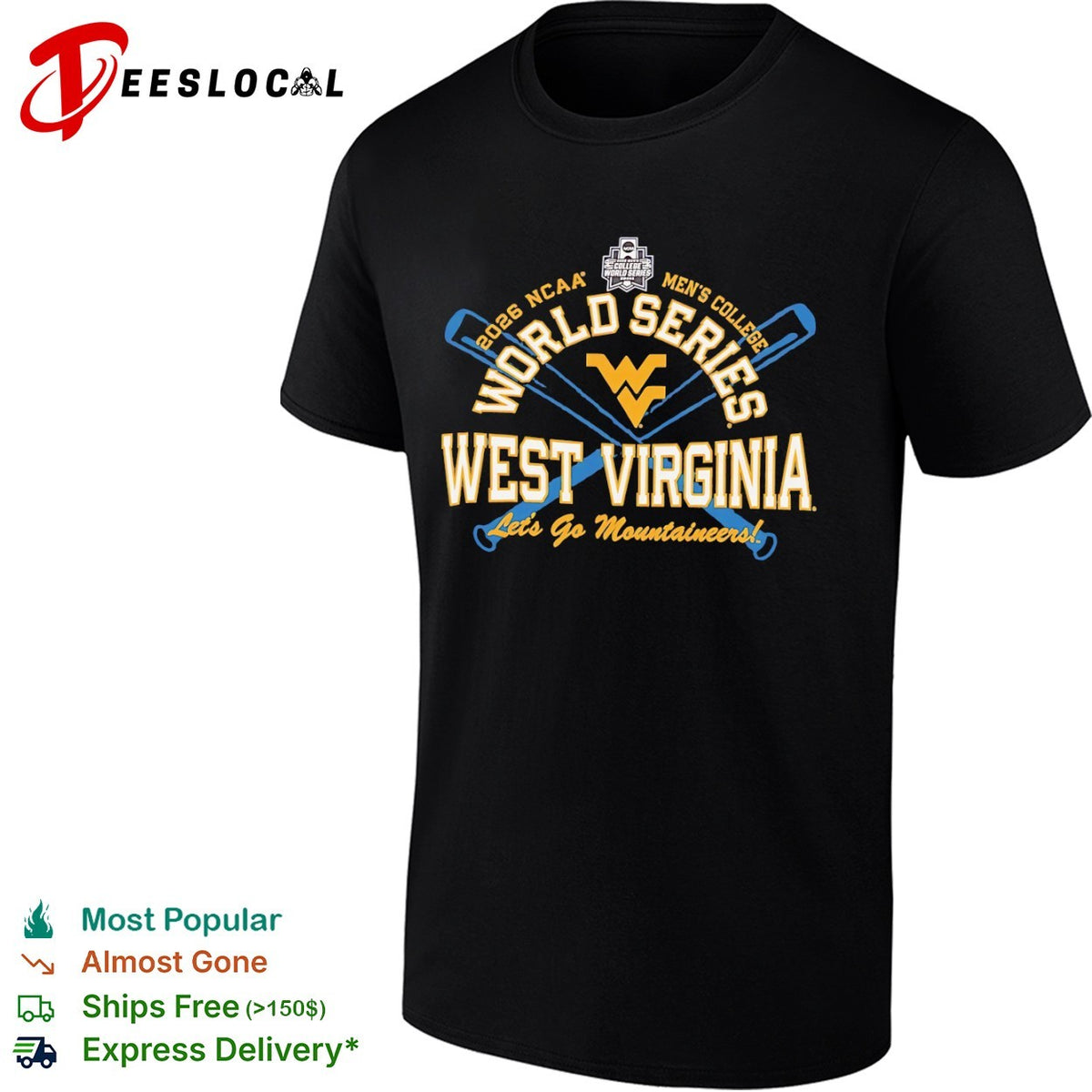 West Virginia Mountaineers NCAA Men’s College World Series 2026 shirt