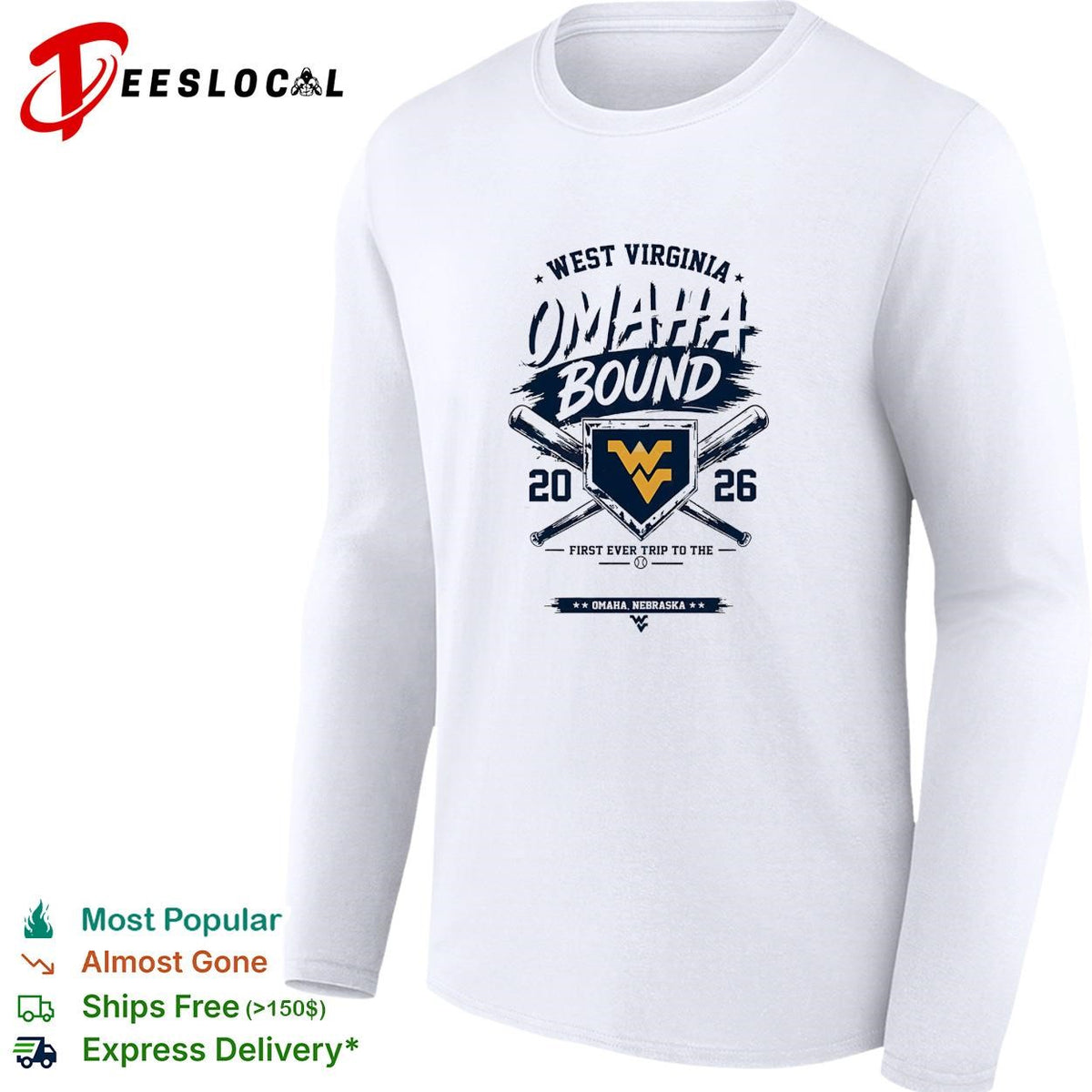 West Virginia Omaha bound 2026 first trip college world series crossed bats shirt