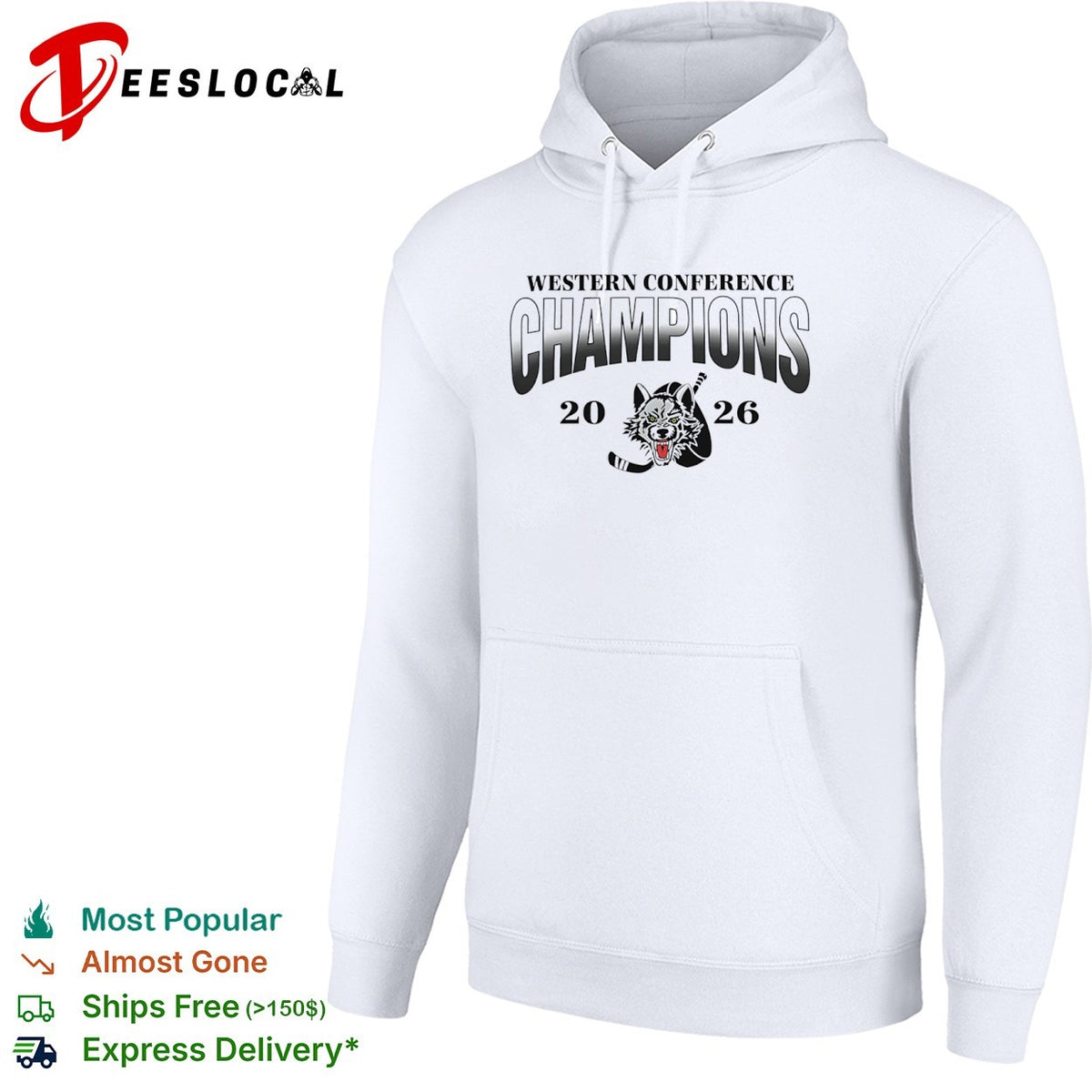 Western Conference Champions 2026 Wolf Hockey Logo Fan Gear Performance Hockey shirt