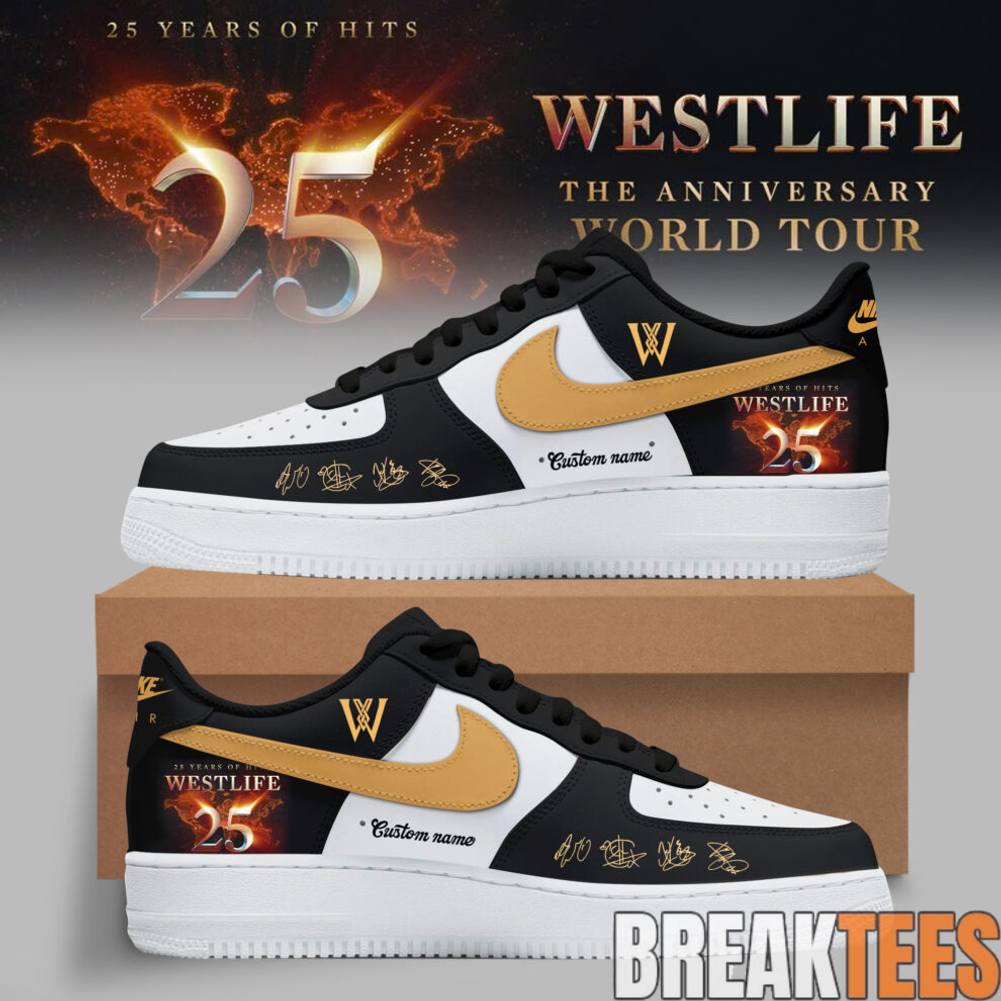 Westlife 25th Anniversary World Tour Golden Memories Custom Air Force 1 Shoes