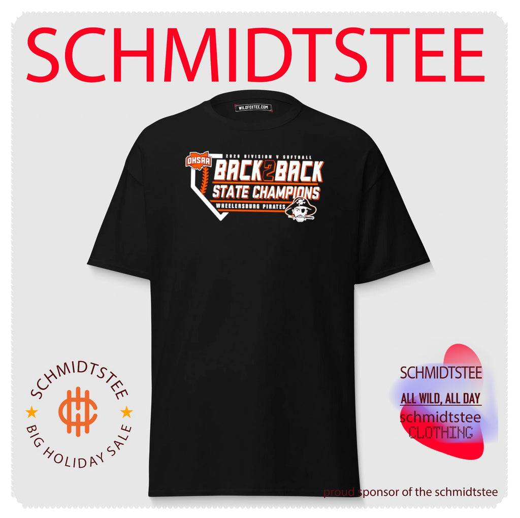 Wheelersburg Pirates 2026 OHSAA Softball D5 Back2Back State Champions shirt