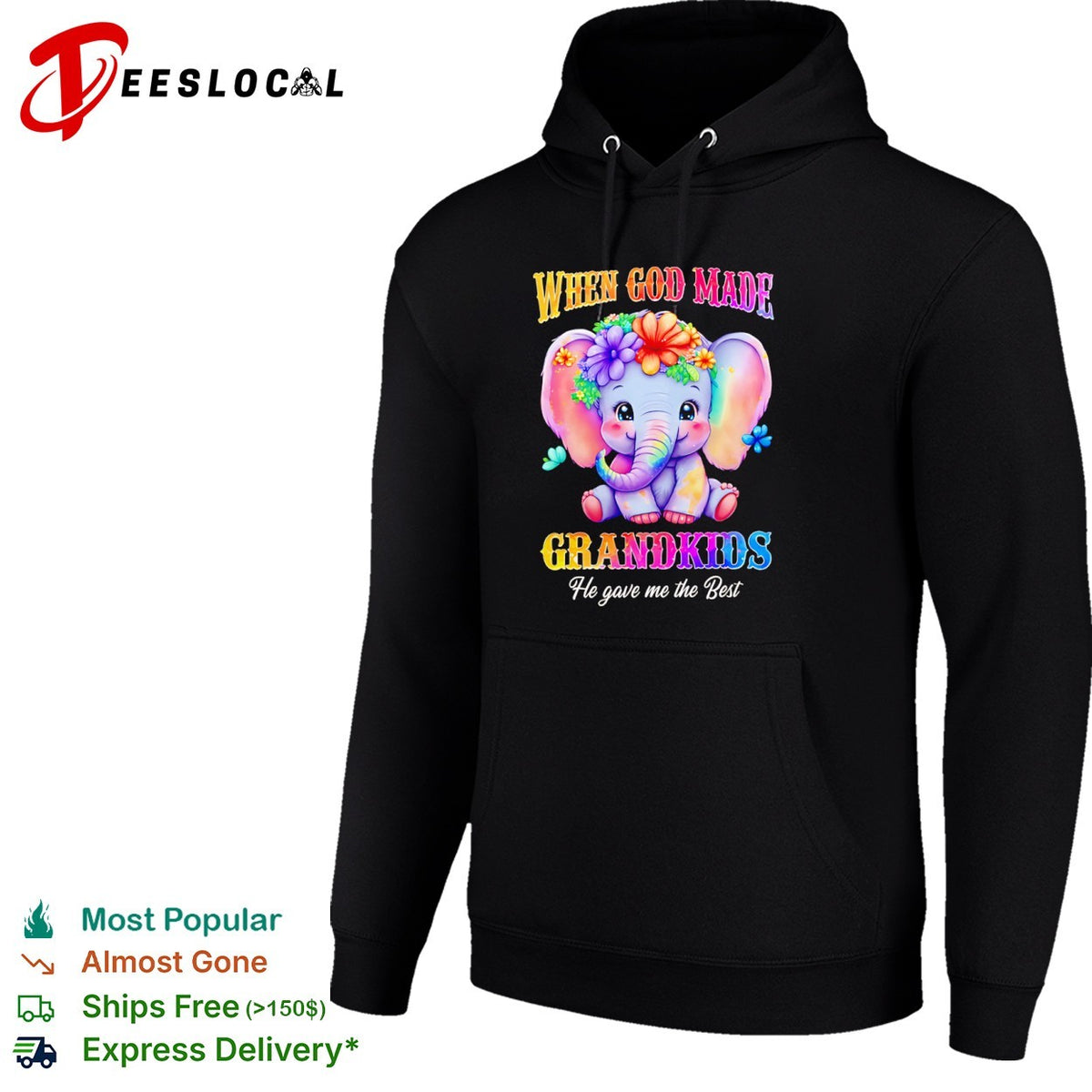When God Made Grandkids He gave me the Best cute elephant floral rainbow shirt
