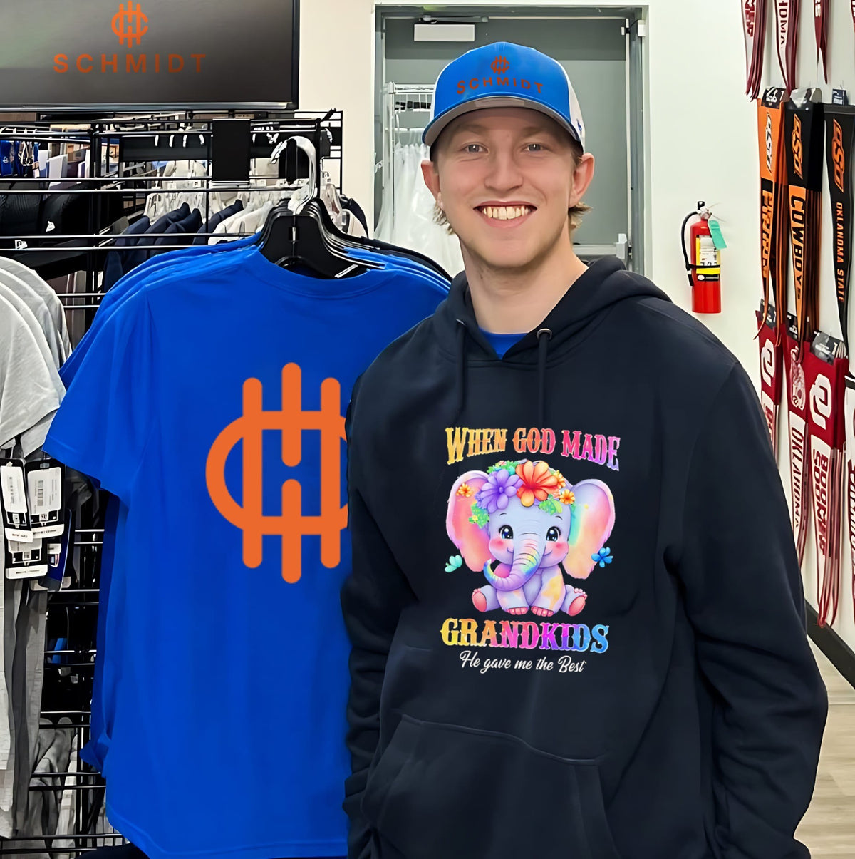 When God made grandkids he gave me the best cartoon elenphant shirt