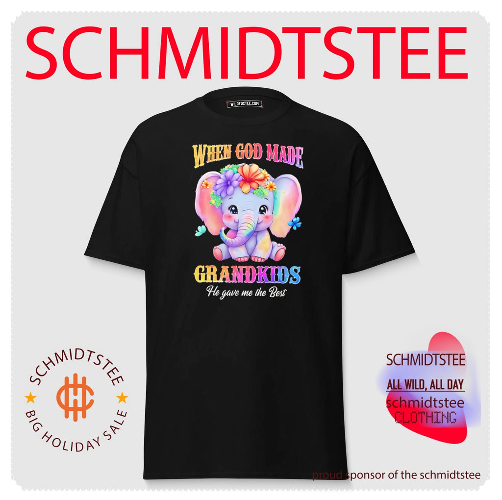 When God made grandkids he gave me the best cartoon elenphant shirt