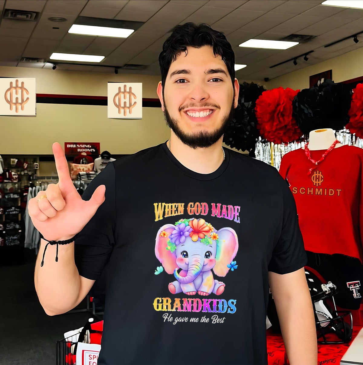 When God made grandkids he gave me the best cartoon elenphant shirt