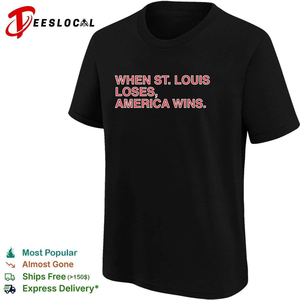 When St Louis loses America wins typography shirt