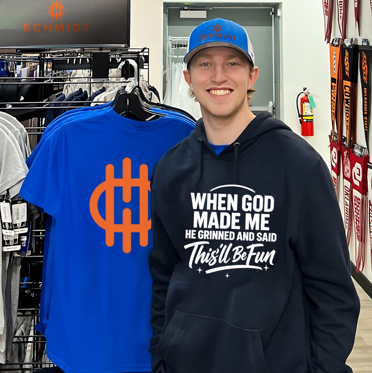 When god made me he grinned and said this’ll be fun simple shirt