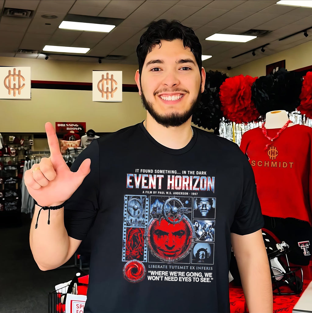 Where we’re going we won’t need eyes to see event horizon shirt