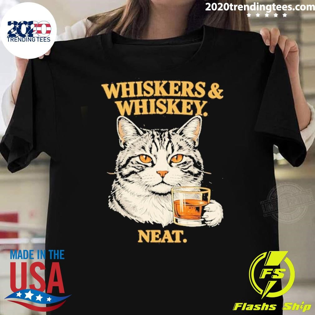 Whiskers And Whiskey Neat Cat Shirt