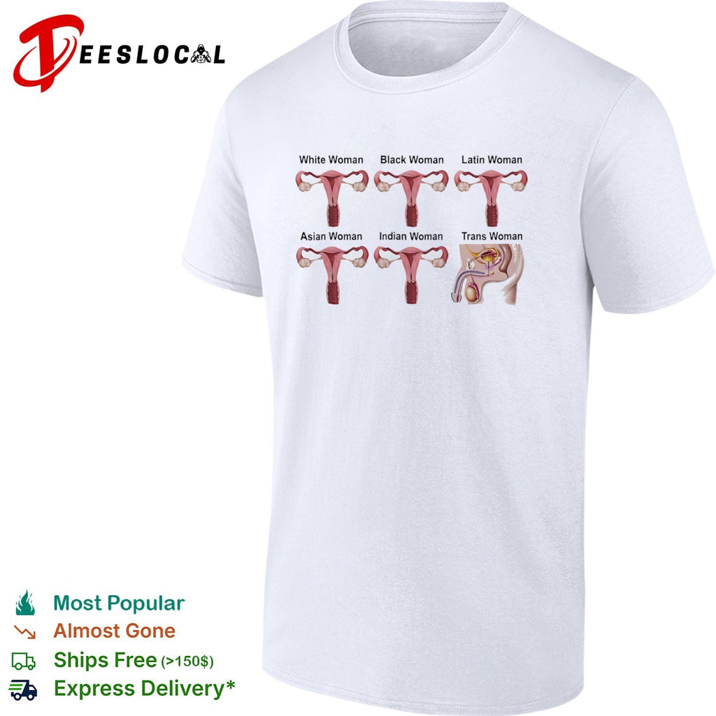 White Black Latin Asian Indian Trans Anatomy Reproductive System Medical Chart shirt