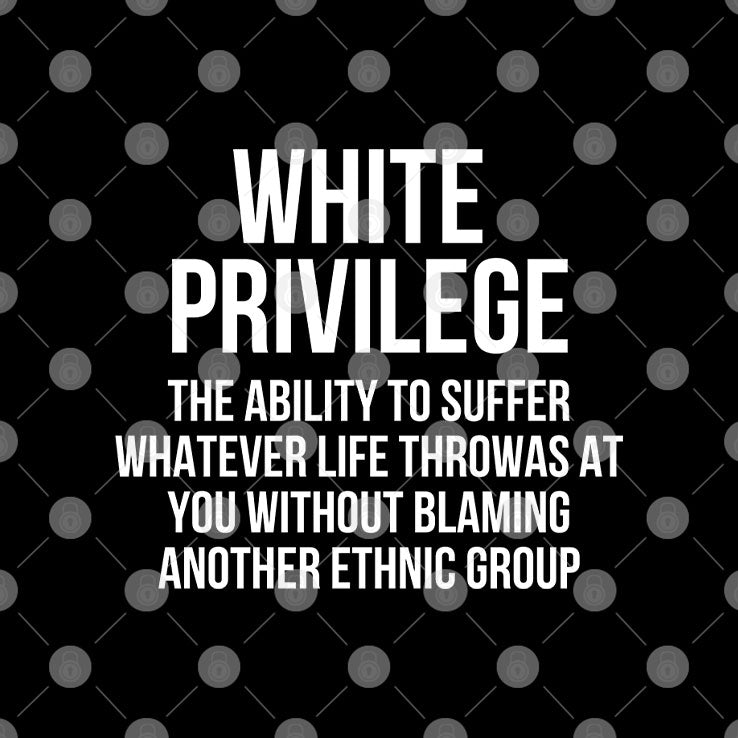 White Privilege The Ability To Suffer Whatever Life Throws At You Without Blaming Another Ethnic Group Shirt