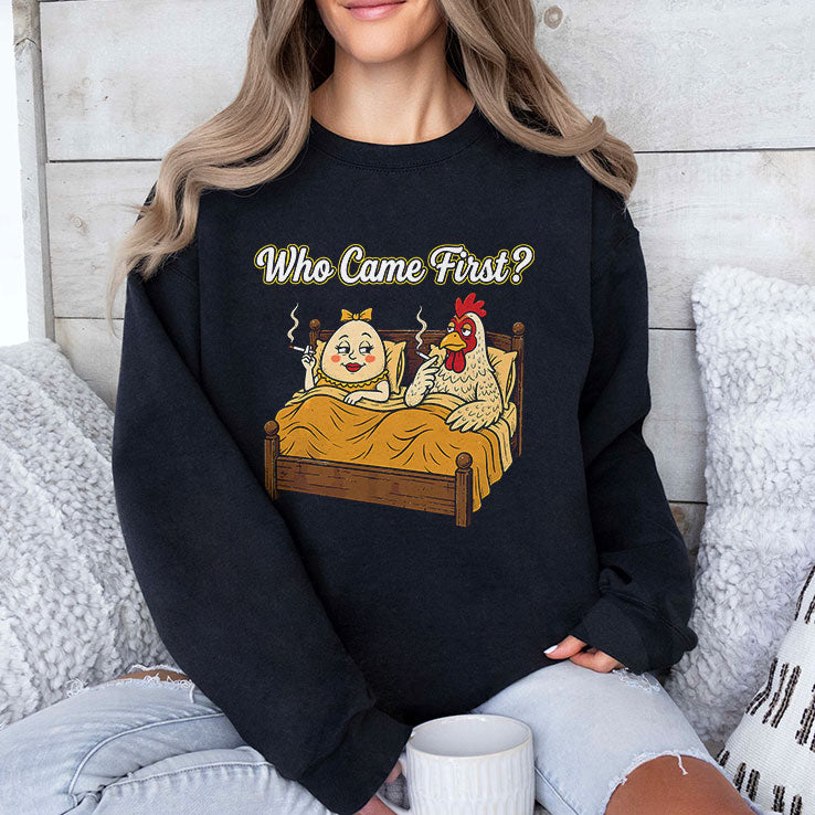 Who Came First Chicken Or Egg Funny T Shirt