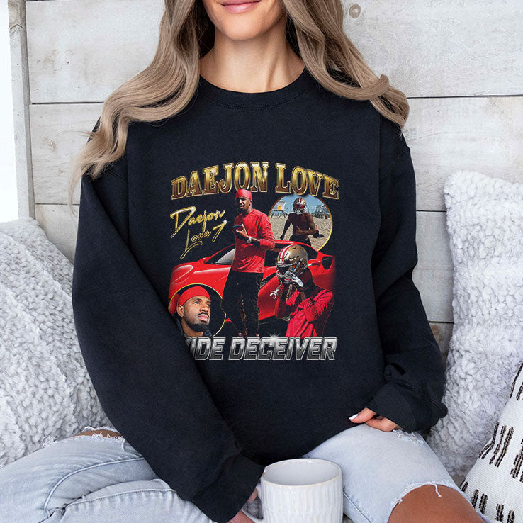 Wide Deceiver Daejon Love Football Helmet Golden Gate Bridge Lightning T Shirt