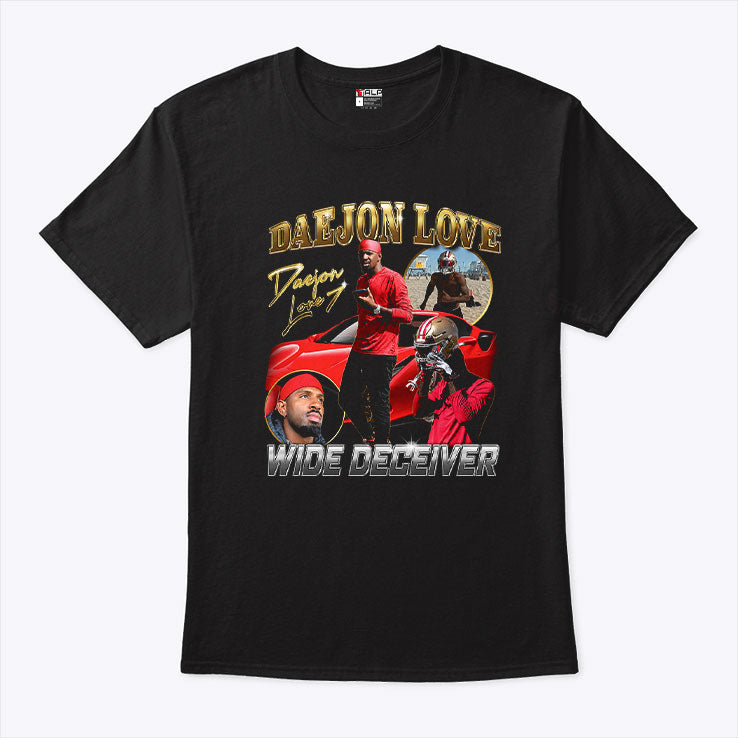 Wide Deceiver Daejon Love Football Helmet Golden Gate Bridge Lightning T Shirt