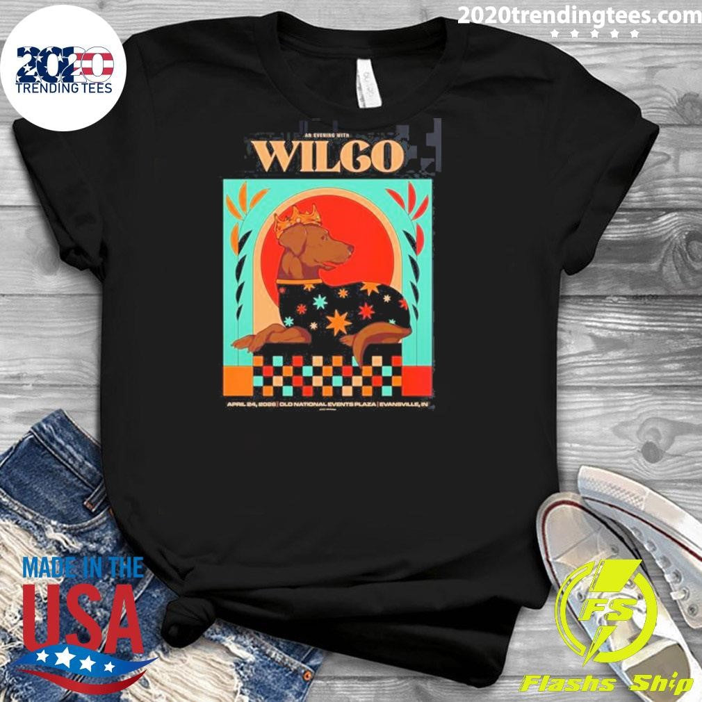 Wilco Evansville Indianapolis 2026 Venue Poster At Old National Events Plaza On April 24 2026 King Chocolate Labrador Art Shirt