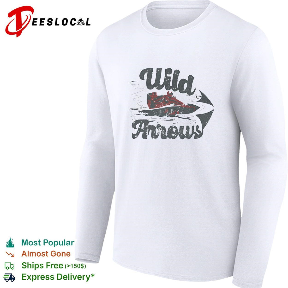 Wild Arrows speedboat racing vintage retro art shirt