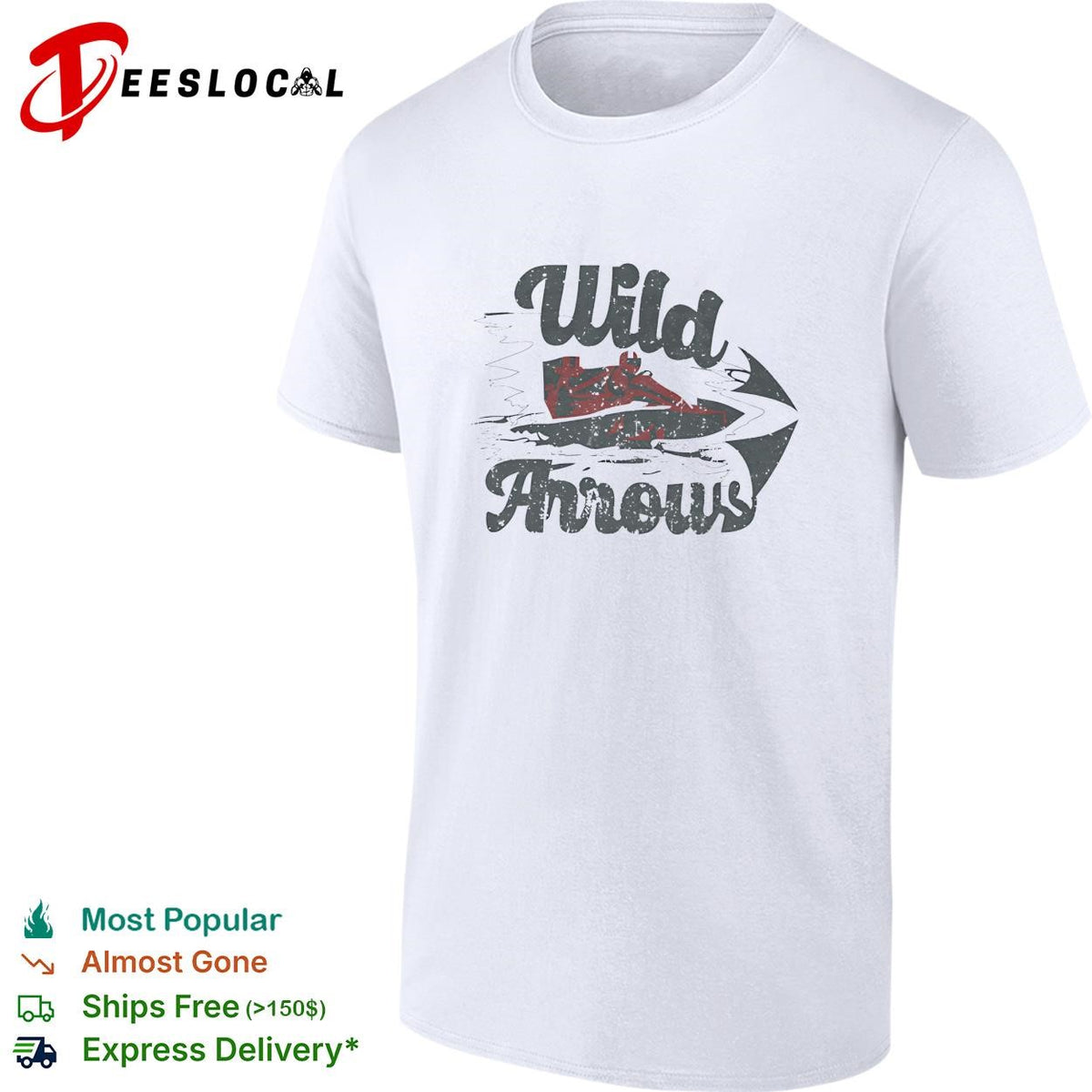 Wild Arrows speedboat racing vintage retro art shirt