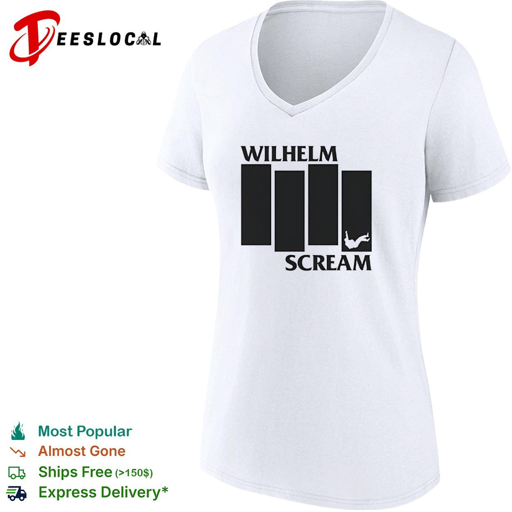 Wilhelm Scream Black Flag Logo Parody Reference Film shirt