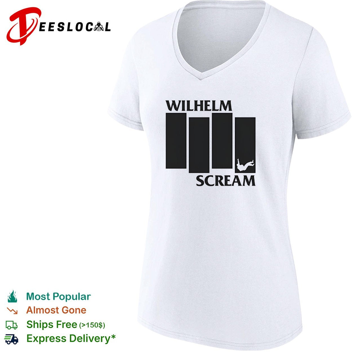 Wilhelm Scream Black Flag Logo Parody Reference Film shirt