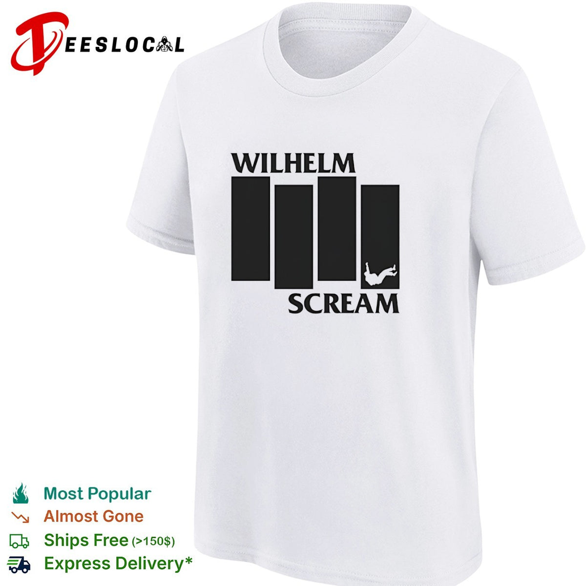 Wilhelm Scream Black Flag Logo Parody Reference Film shirt