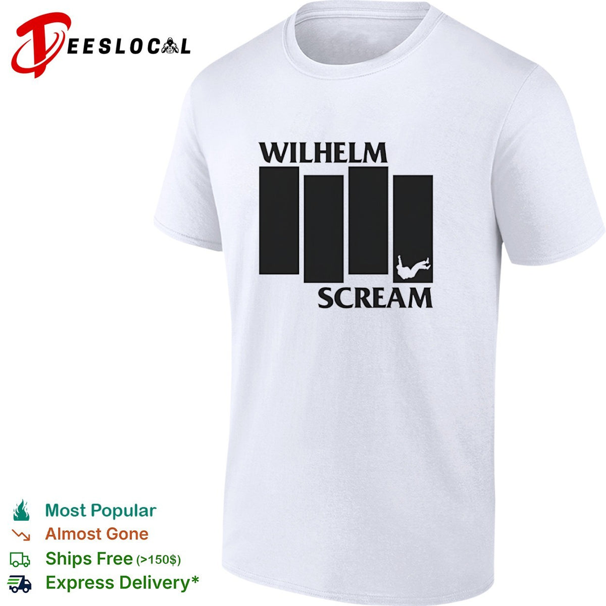 Wilhelm Scream Black Flag Logo Parody Reference Film shirt