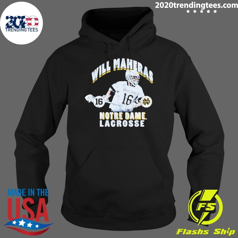 Will Maheras Illustrated Notre Dame Lacrosse Shirt