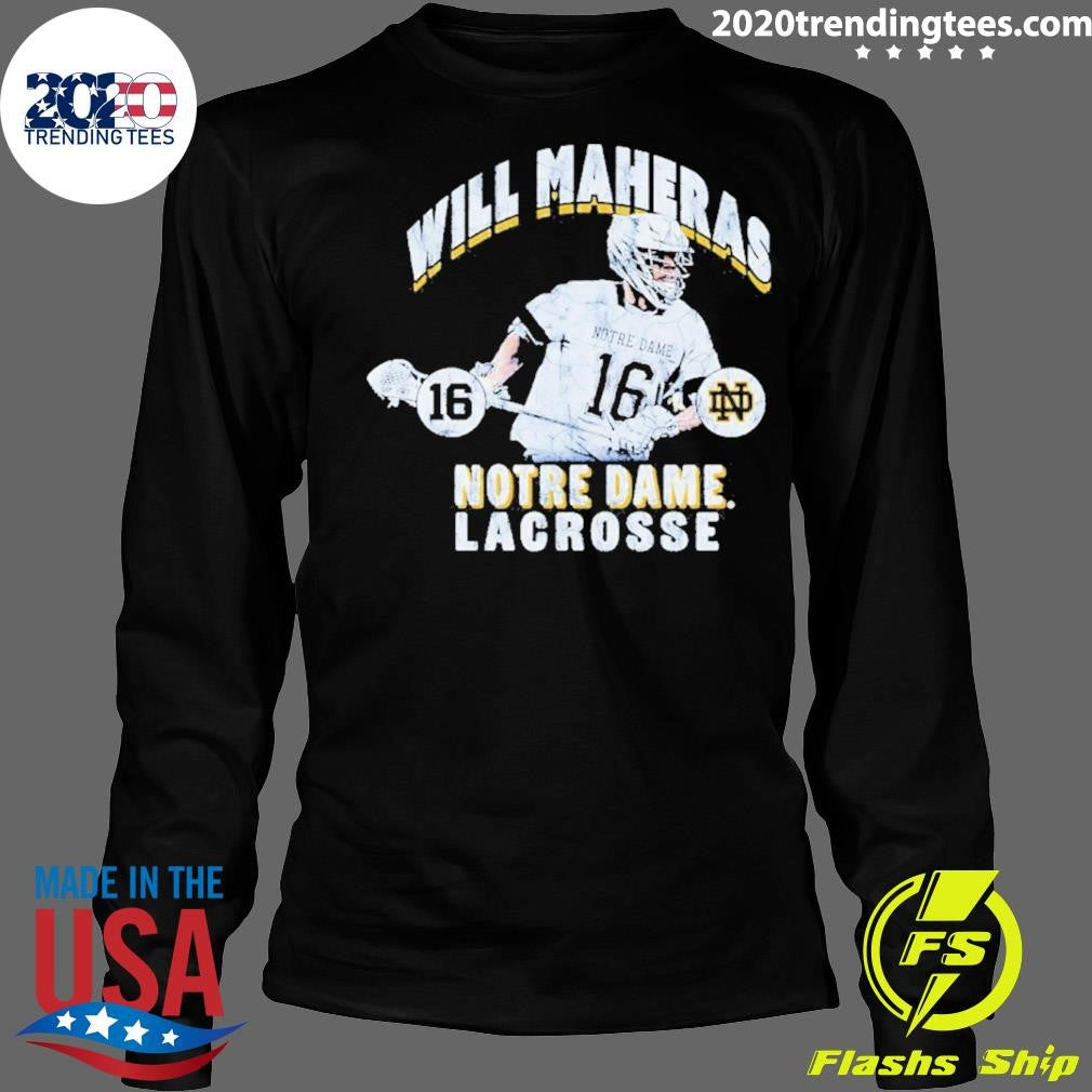 Will Maheras Illustrated Notre Dame Lacrosse Shirt